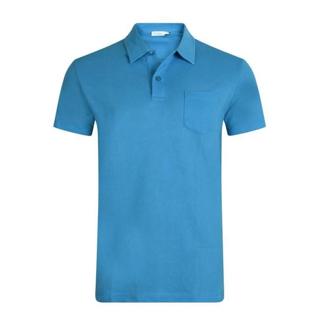 Sunspel Riviera Polo Shirt Blue Slim Fit - Quality Shop
