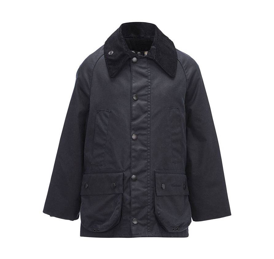 Boys Barbour Bedale Wax Jacket Navy 