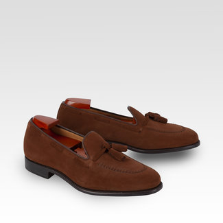 Carlos Santos Tassel Loafer Lichtbruin Suède