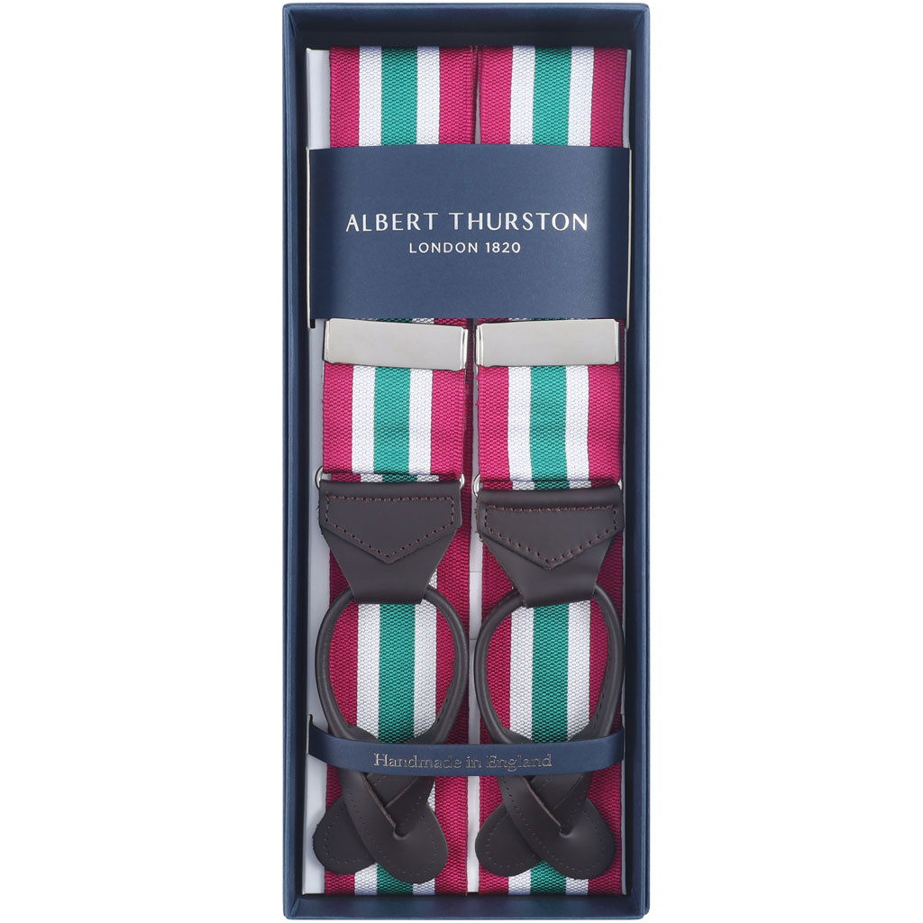 Albert Thurston Braces Brown Blue - Quality Shop