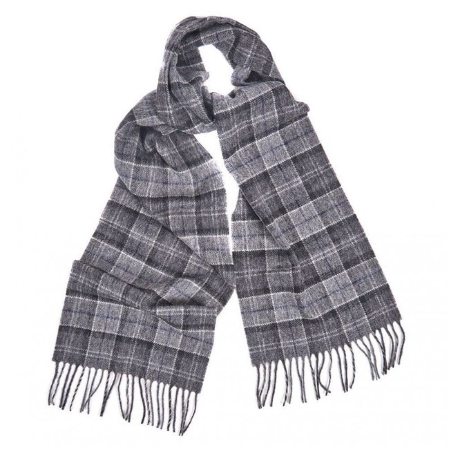 Barbour Tartan Lambswool Scarf Grey 