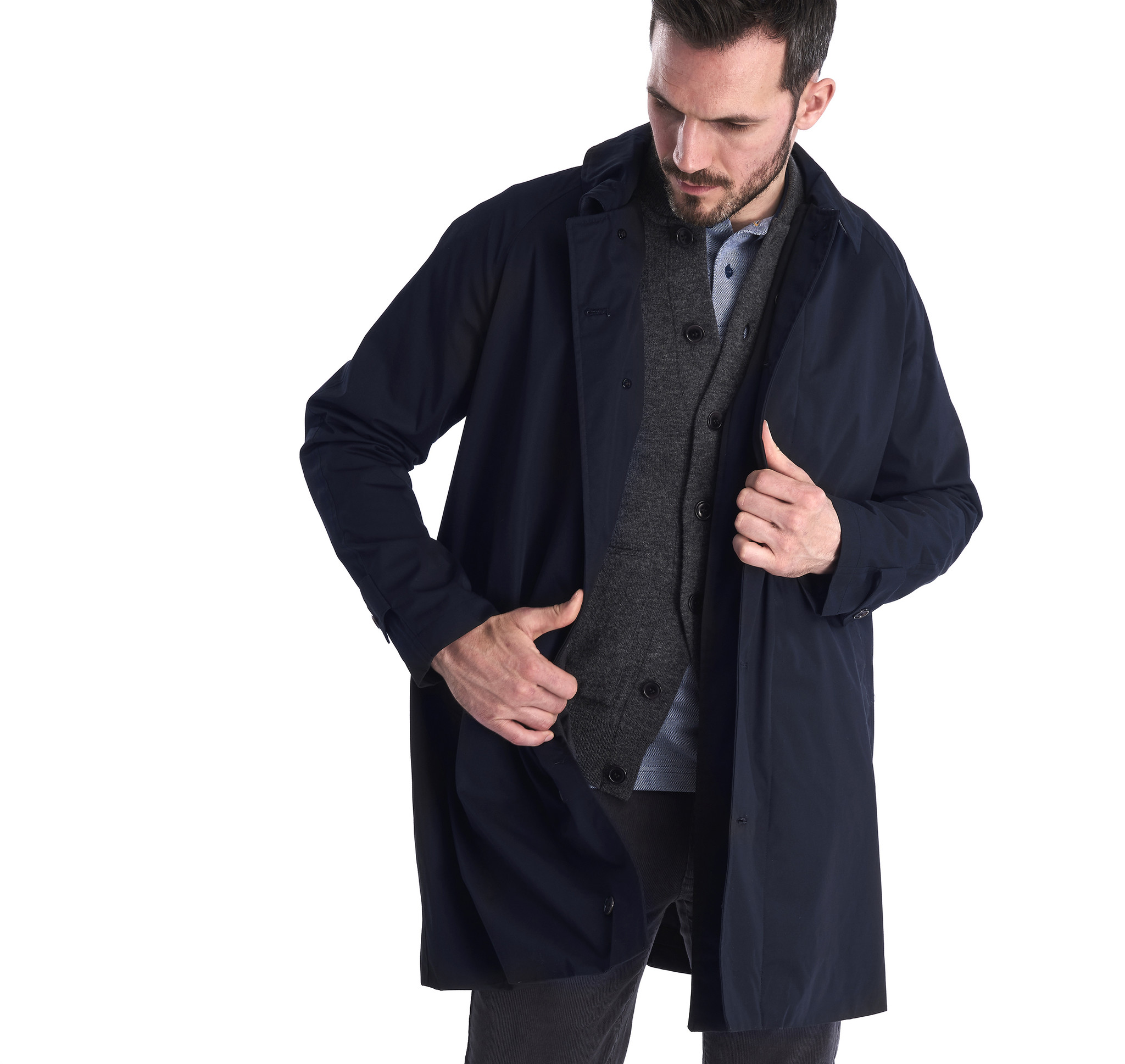 Barbour Maghill Raincoat Navy - Quality Shop