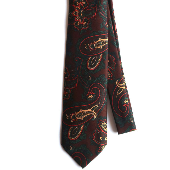 Drake's Tie Brown Vintage Paisley Silk