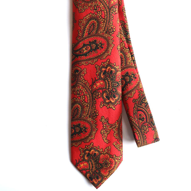 Drake's Tie Orange Vintage Paisley Silk