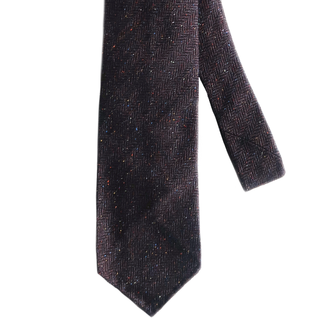 Drake's Tie Brown Donegal Tweed Silk