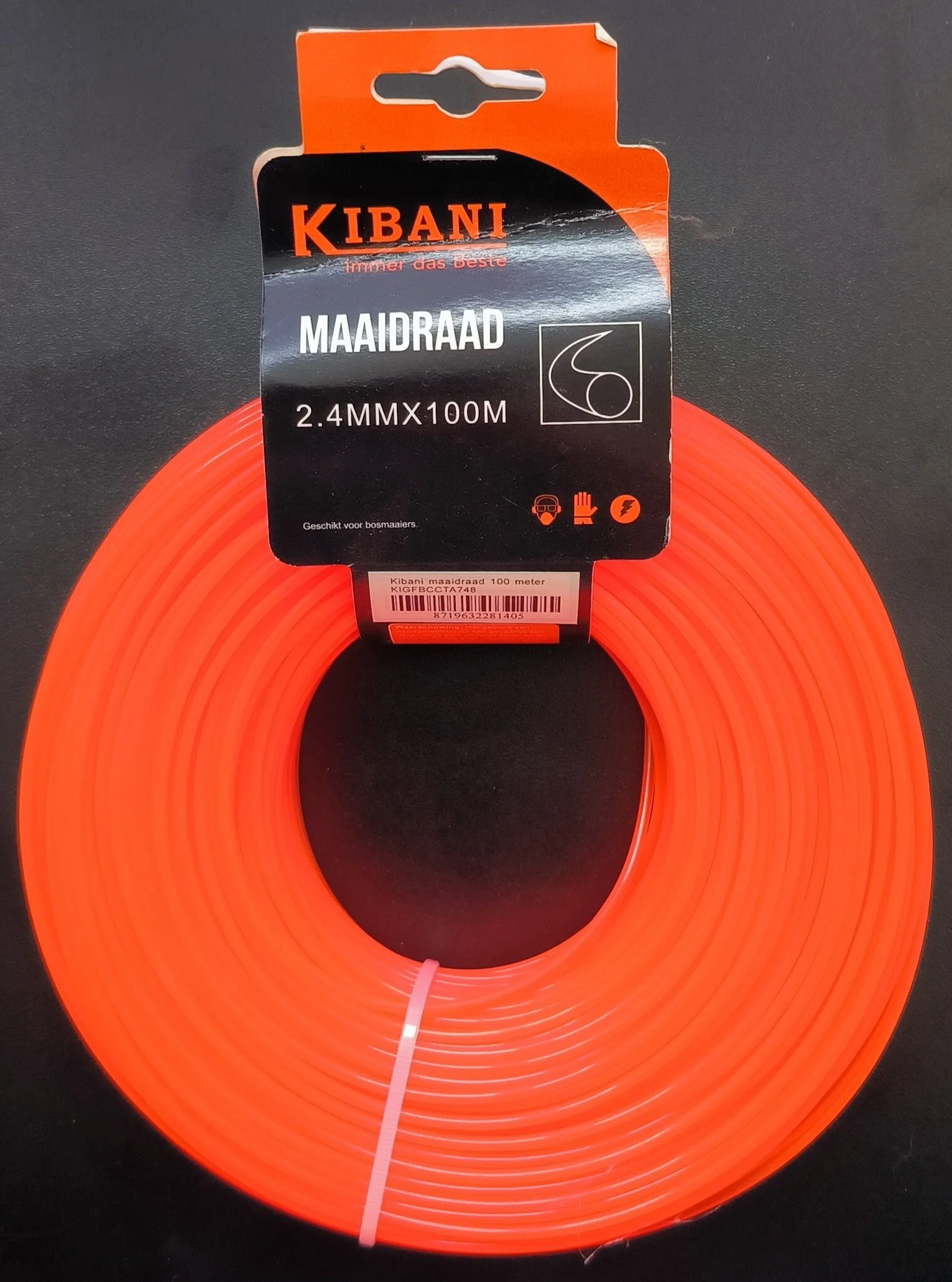 Kibani Kibani Maaidraad voor Bosmaaier / Grastrimmer - Rond - 2,4mm x 100m