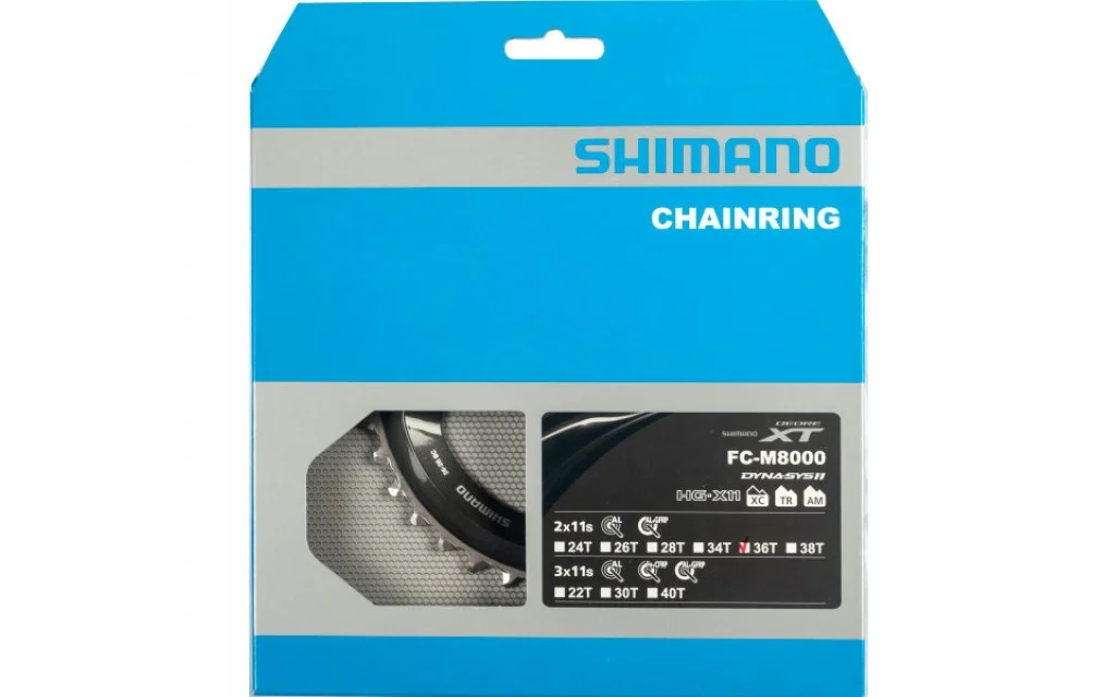 Shimano kettingblad XT FC M8000 36T BC 11S 96 mm grijs