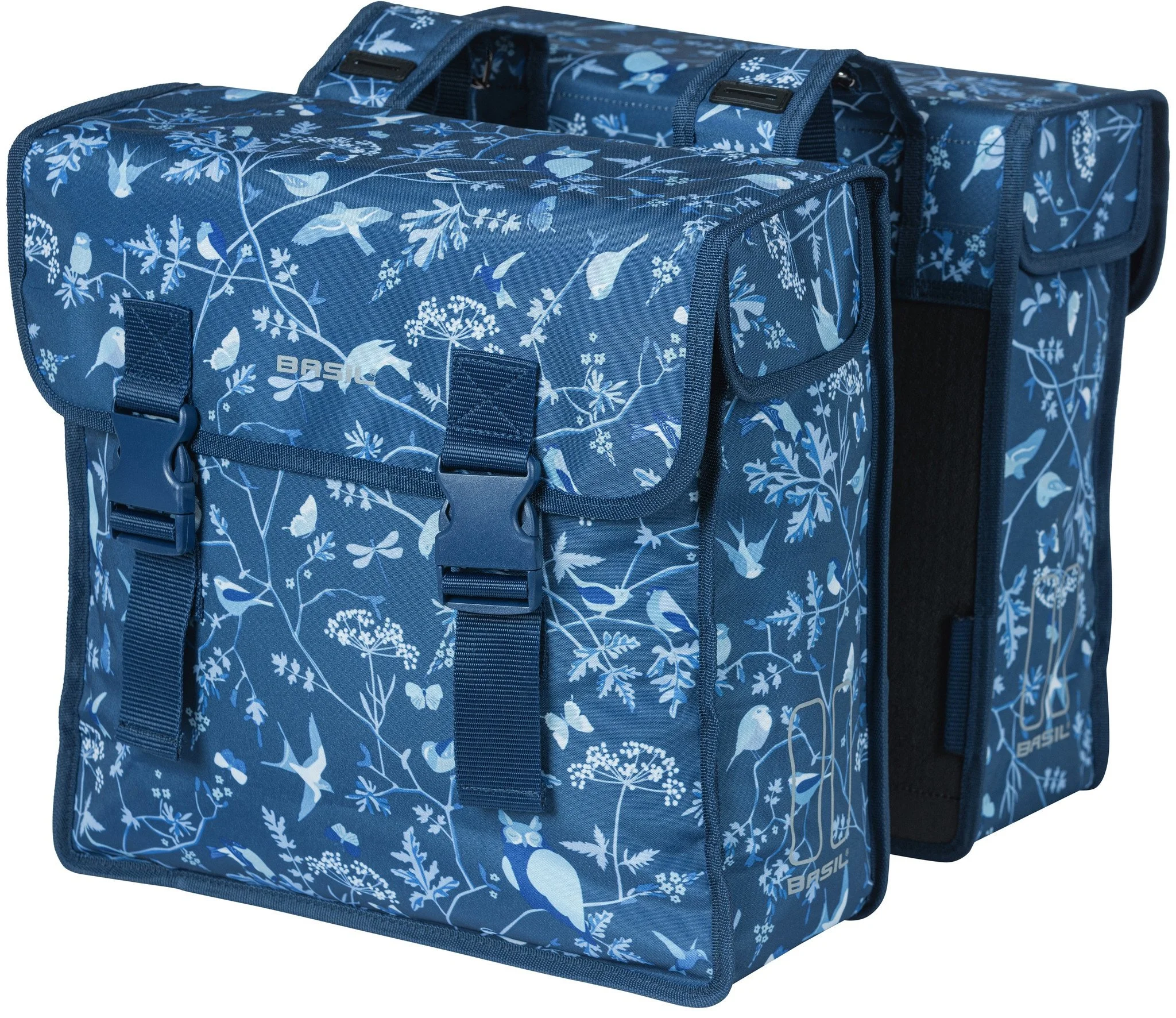 Basil fietstas dubbel Wanderlust 35 liter polyester blauw