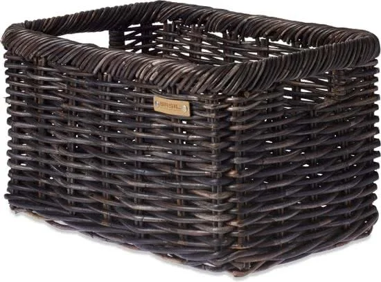 Basil Noir rotan transportmand L z-bev.Nature melee black