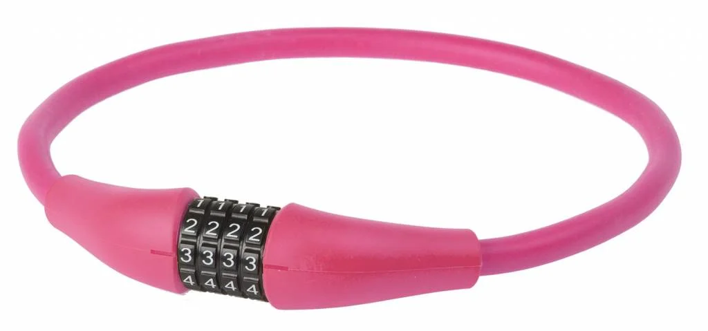 Kabelslot+Cyfer M-Wave Silicon Pink