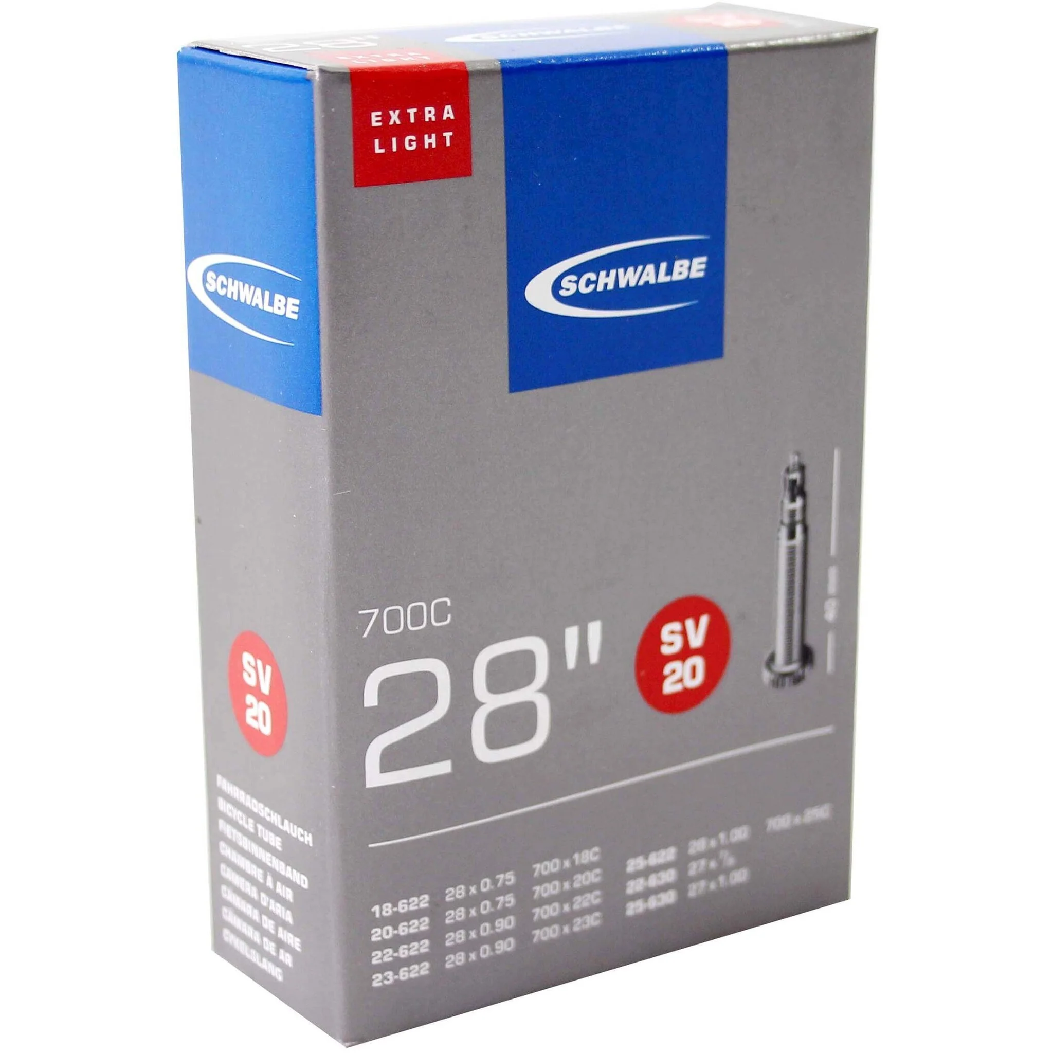 Schwalbe Binnenband Schwalbe SV20 Extra Light 28