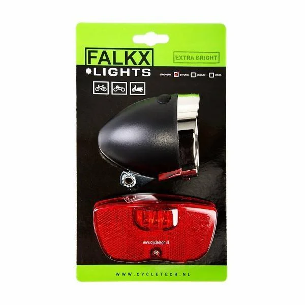 Falkx verlichtingsset EL11A batterijen zwart