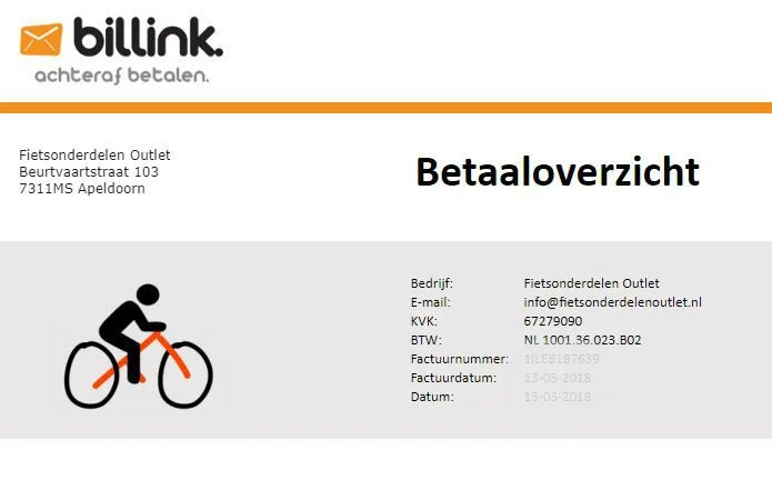 Achteraf Betalen bij Fietsonderdelen Outlet