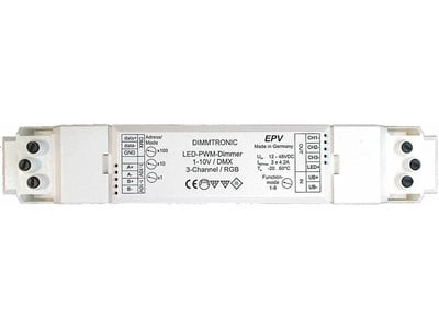 DIMMTRONIC PWM LED-Dimmer, 3-channel 1-10V / DMX, 3 x 4A