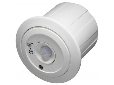 ecos 230V Präsenzmelder PM/230V/5T mit einstellbarer Nachlaufzeit, OHNE Lichtmessung, für Höhen bis 5 Meter