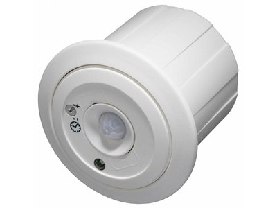 ecos 24V Präsenzmelder PM/24V/5T MASTER mit einstellbarer Nachlaufzeit, OHNE Lichtmessung, für Höhen bis 5 Meter