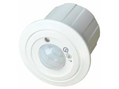 ecos 24V Präsenzmelder PM/24V/12T MASTER mit einstellbarer Nachlaufzeit, OHNE Lichtmessung, für Höhen bis 12 Meter