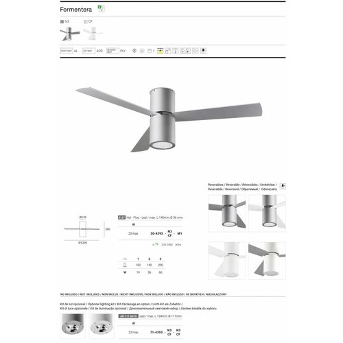 Forlight - Leds C4 Formentera ceiling fan white with remote control and lighting