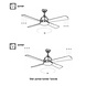 Leds-C4 Gregal fan Ø1407mm black with LED lighting and remote Leds-C4 Gregal fan Ø1407mm black with LED lighting and remote