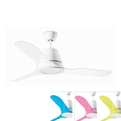 Forlight - Leds C4 Tiga ceiling fan white with remote control and LED lighting