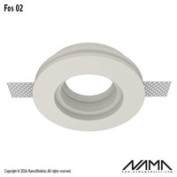 Fos02 trimless plaster recessed spotlight round GU10