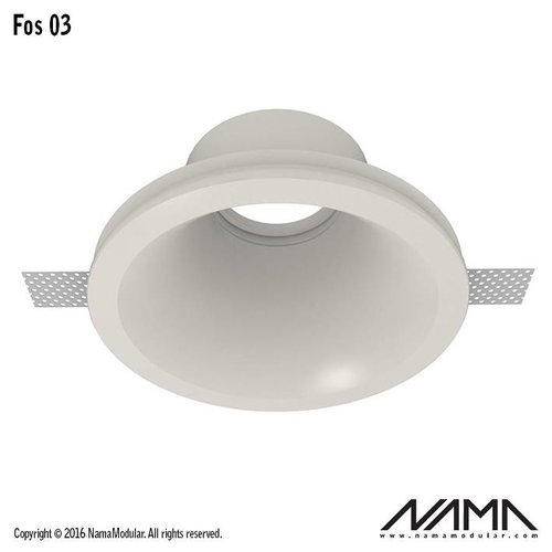 NAMA Fos03 trimless plaster recessed spot round for Ø50mm Led