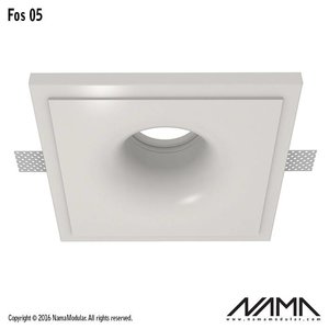 NAMA Fos05 trimless plaster recessed led spot square