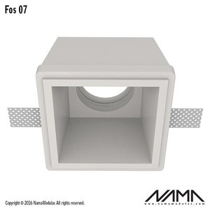 NAMA Fos07 trimless plaster recessed square spot Ø50mm