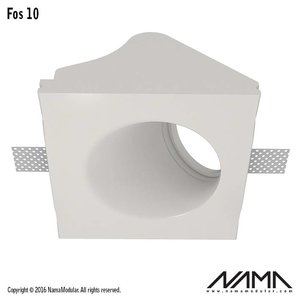 NAMA Fos10 trimless recessed plaster downlight round-oblique