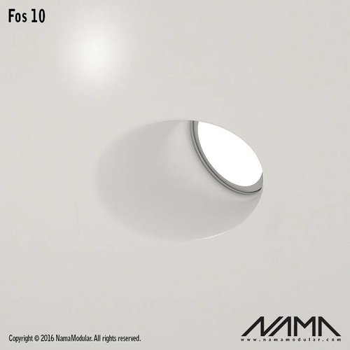 NAMA Fos10 trimless recessed plaster downlight round-oblique for Ø50mm led