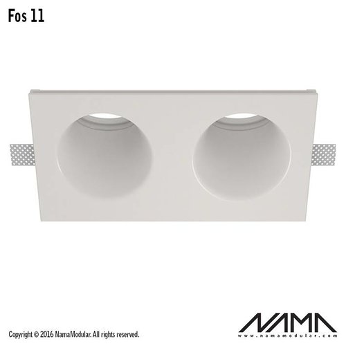 NAMA Fos 11 trimless gips 2-voudige inbouwspot rond-schuin voor Ø50mm led