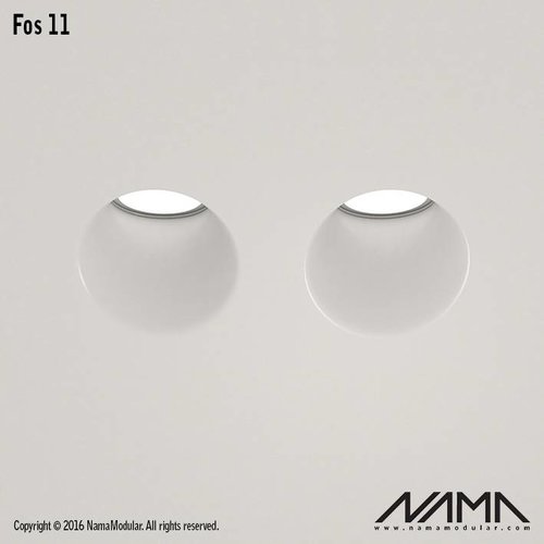 NAMA Fos11 trimless plaster 2-way recessed spot round-sloped for 50mm led