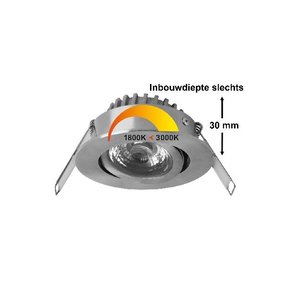 Megaman MM09646 Stainless steel LED recessed spot 6Watt Dim to warm