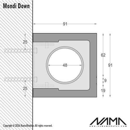 NAMA Mondi Down gips led wandlamp 230V-GU10