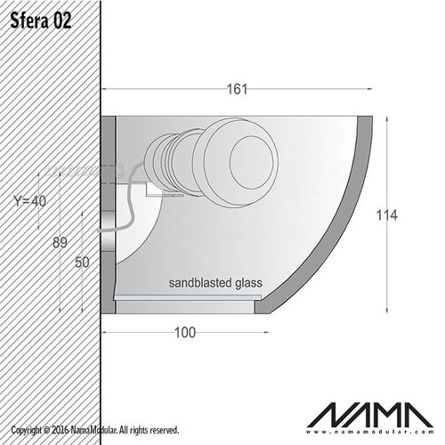 NAMA Sfera 02 Up-down gips led wandlamp 230V-E-27