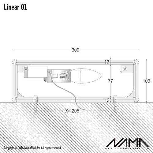 NAMA Linear 01 Up-down gips led wandlamp 230V-E-14