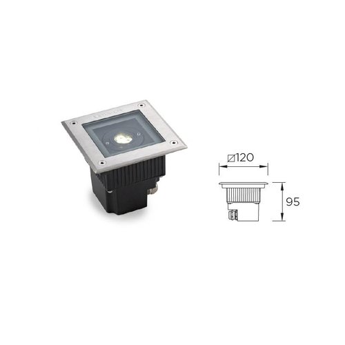 Leds-C4 Gea Power Led Uplight Square adjustable 6Watt