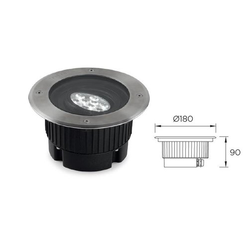 Leds-C4 Gea Power Led Uplight grondspot 18Watt richtbaar RVS