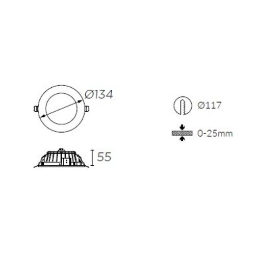 Leds-C4 Vol led downlighter 8,4Watt Ø134mm wit/opaal