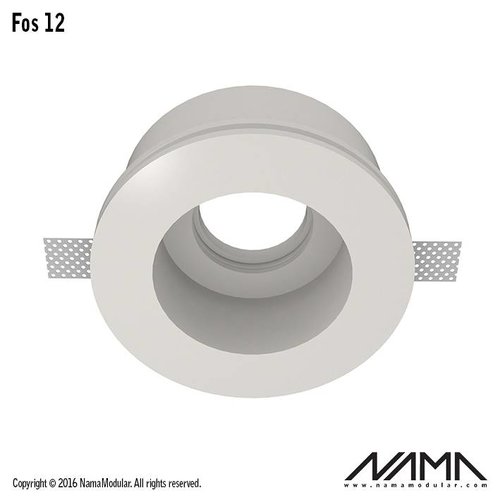 NAMA Fos12 trimless plaster recessed spot round GU10