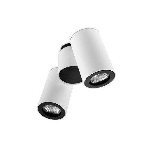 Leds-C4 Pipe richtbare opbouwspot LED 2 x GU10 wit/zwart