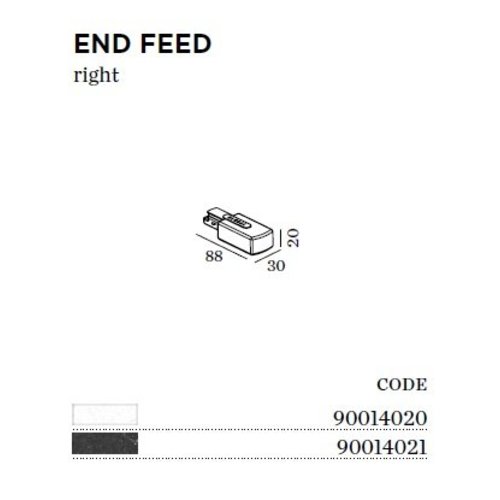 Wever-Ducre Track 1-fase End feed (aansluitstuk) 230Volt