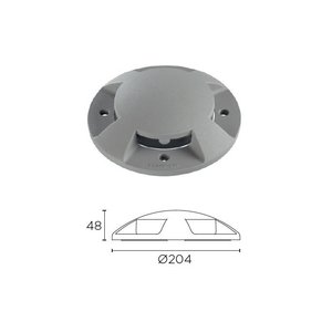 Leds-C4 Xena Surface LED 4-weg 1,5W bollard alu grijs 230V