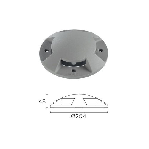 Leds-C4 Xena Surface LED 4-weg 1,5W bollard alu grijs 230Volt