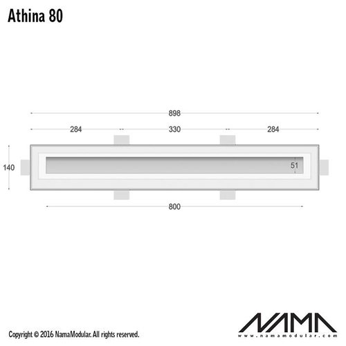 NAMA Athina 80 trimless complete recessed LED profile 80cm
