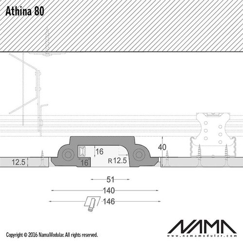 NAMA Athina 80 trimless complete recessed LED profile 80cm