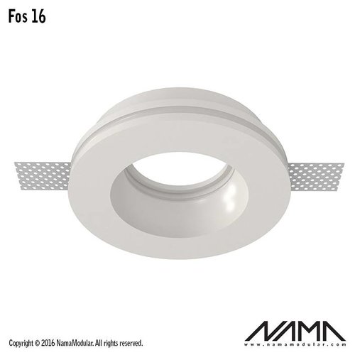 NAMA Fos16 trimless plaster recessed spot round for Ø50mm LED