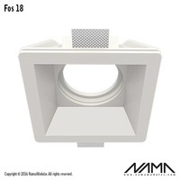 Fos18 trimless gips inbouwspot vierkant voor Ø111mm led