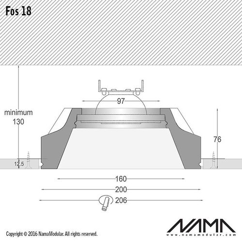 NAMA Fos 18 trimless gips inbouwspot vierkant voor Ø111mm ledlamp