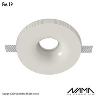 Fos19 trimless plaster recessed round for Ø50mm LED